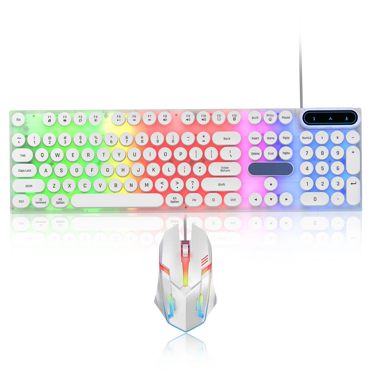 Mouse and Keyboard Combo, 104 Keys Wired Gaming Keyboard and Mouse Keyboard, Retro Punk Gaming RGB Keyboard, for Windows/Mac/Pc (Black)